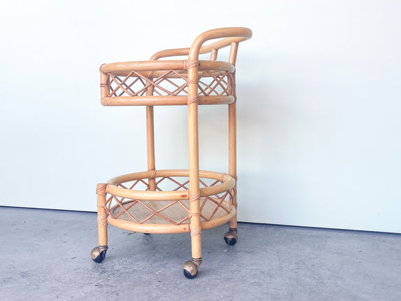 Rattan Lattice Bar Cart