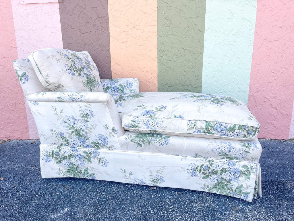 Summer Chic Hydrangea Upholstered Chaise