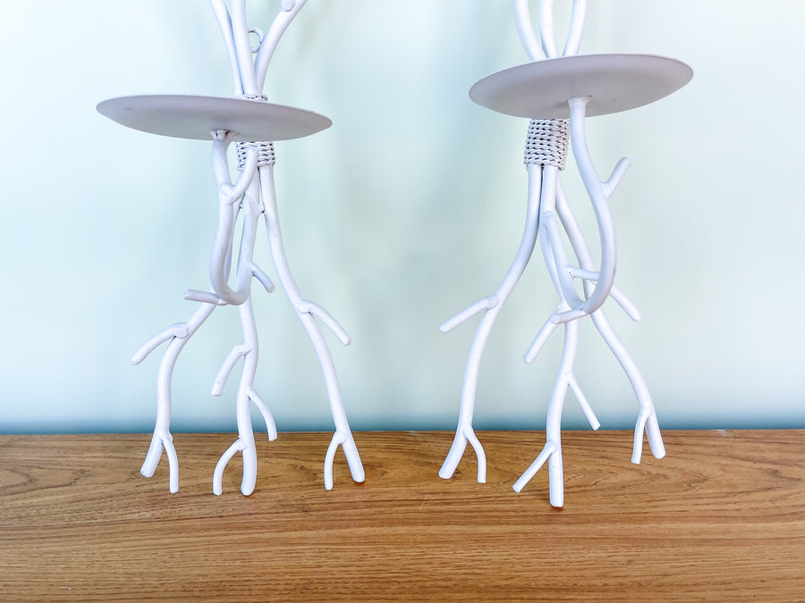 Pair of Metal Coral Sconces