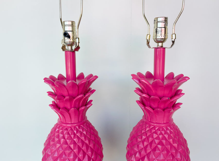 Pair of Palm Beach Pineapple Lamps