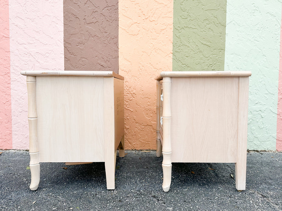 Pair of Faux Bamboo Nightstands
