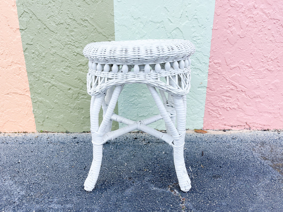 Warehouse Wednesday Sale: Petite Wicker Vanity and Stool