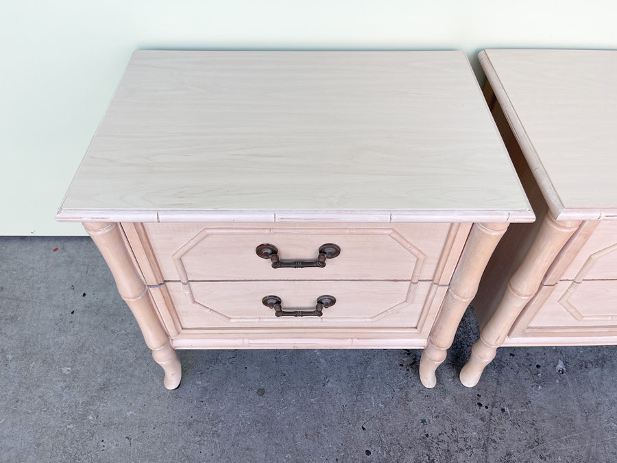 Pair of Faux Bamboo Nightstands