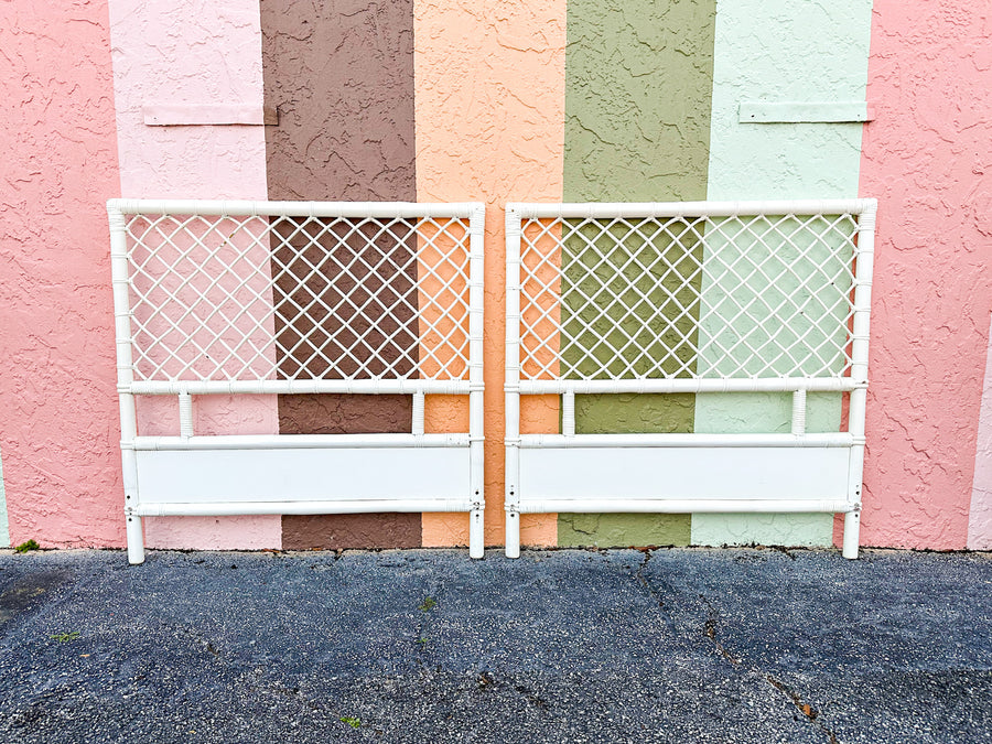 Pair of Ficks Reed Lattice Twin Headboards