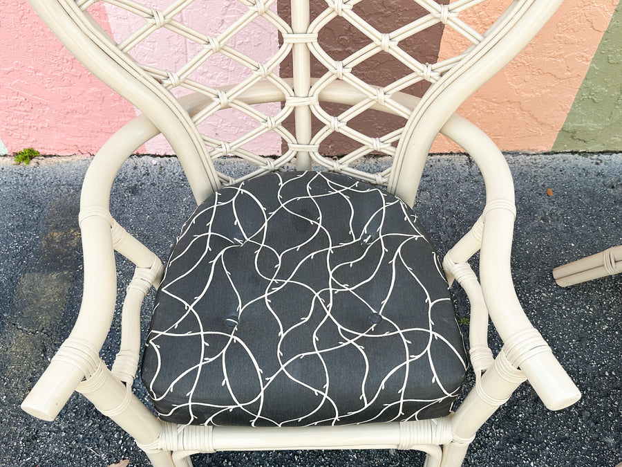 Pair of Ficks Reed Rattan Balloon Back Chairs