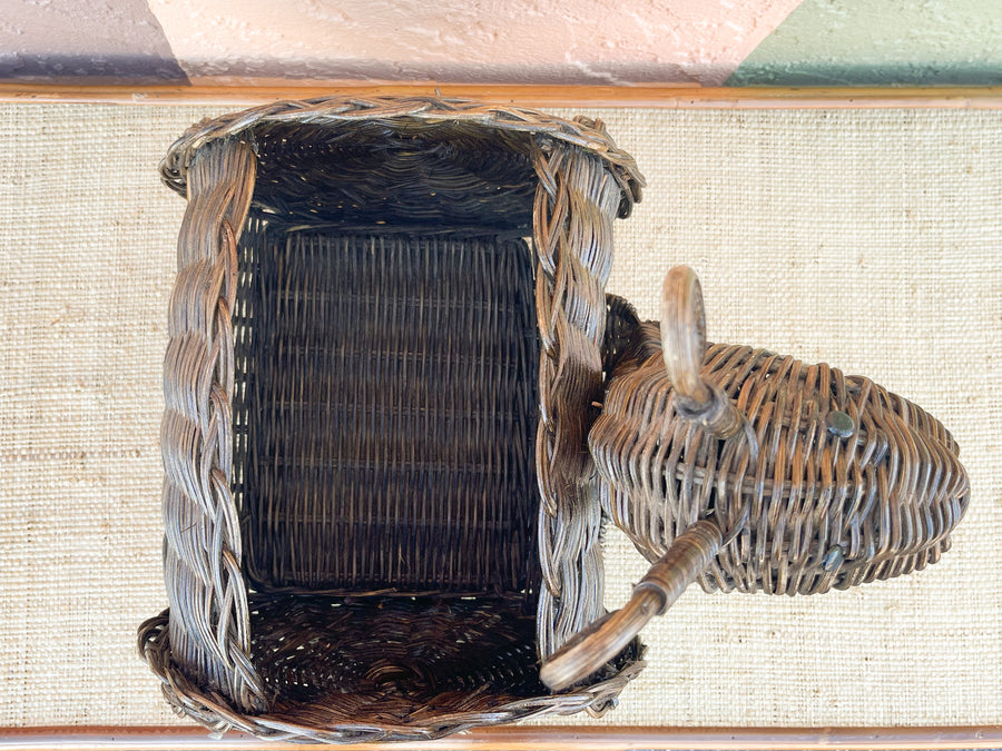 Pair of Wicker Snail Cachepots