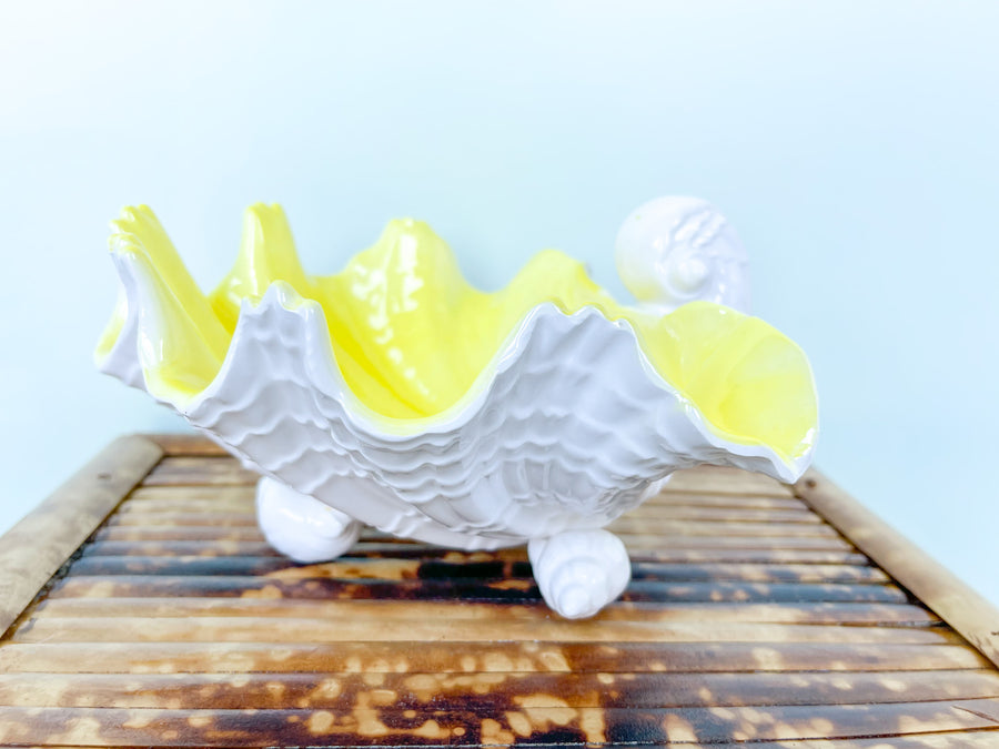 Pair of Fitz and Floyd Yellow Shell Dishes
