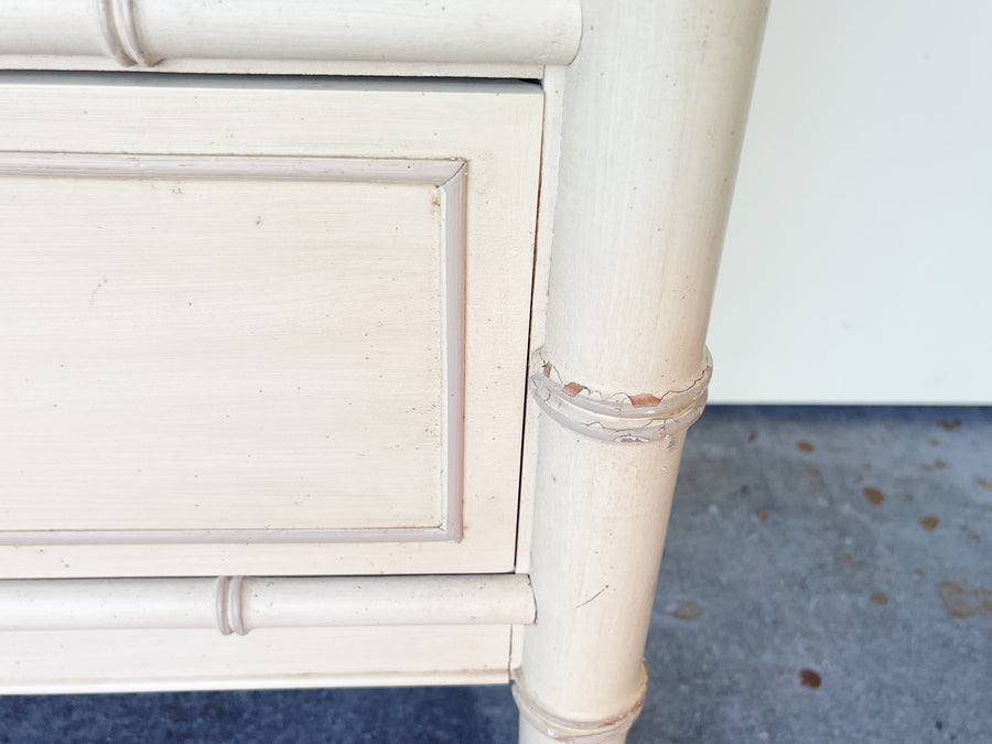 Pair of Henry Link Faux Bamboo Nightstands