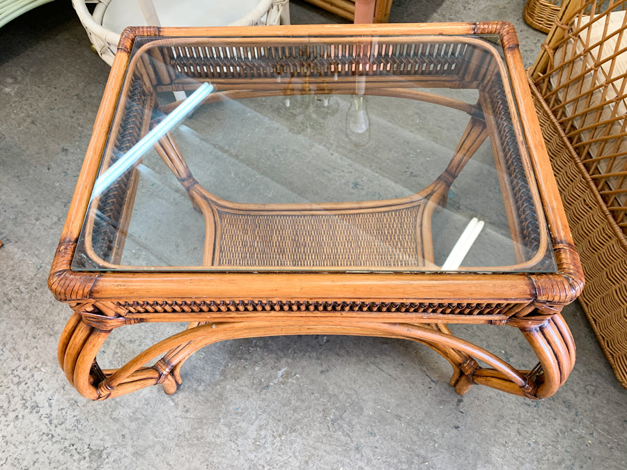Pair of Rattan Side Tables