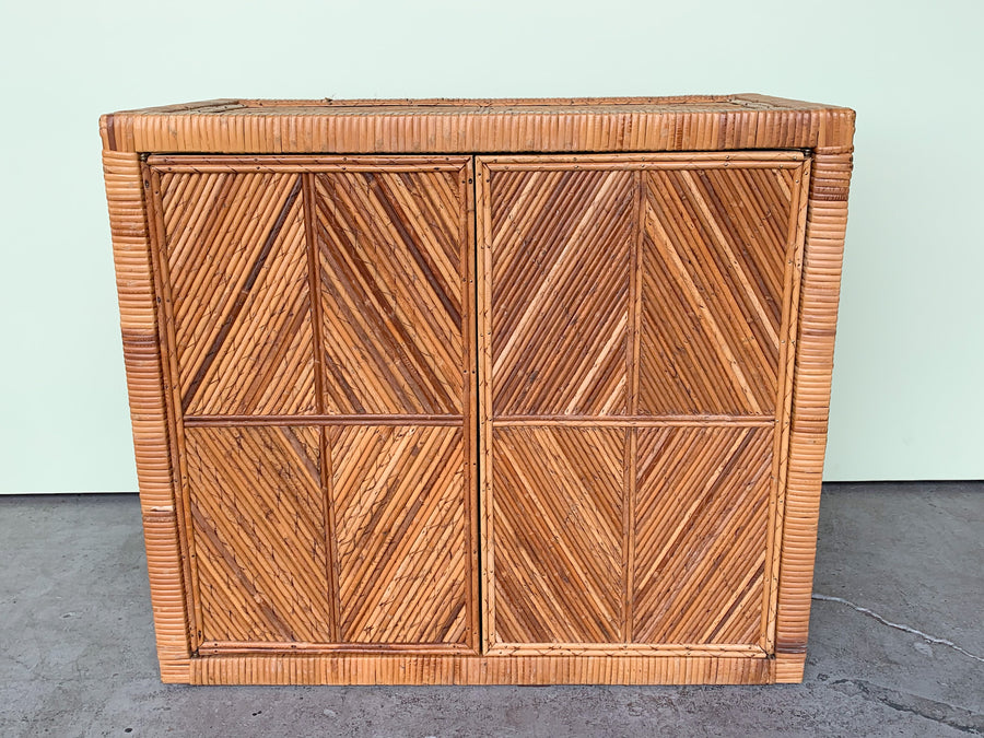 Pair of Oversized Rattan Chests