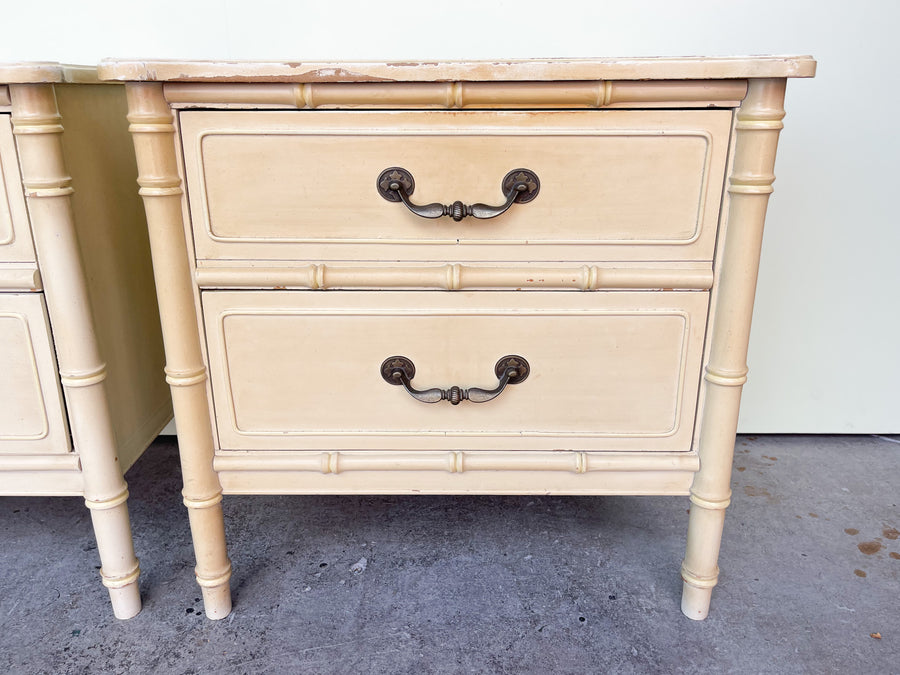 Pair of Faux Bamboo Nightstands