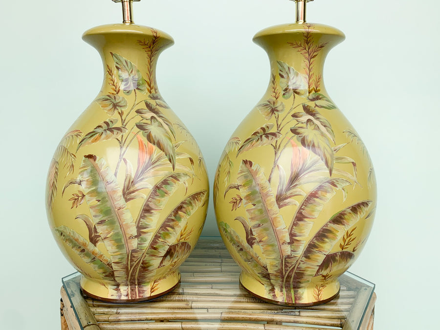 Pair of Tropical Chartreuse Lamps