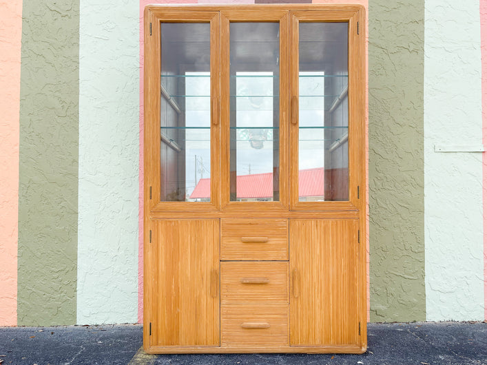 Split Reed Rattan Cabinet