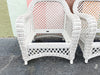 Pair of Palm Beach Braided Lattice Wicker Chairs