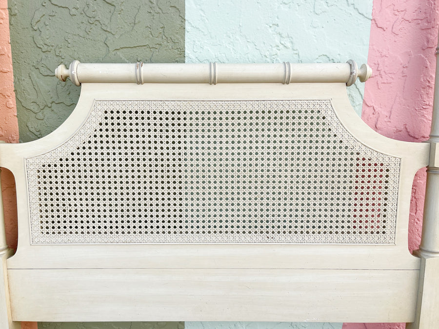 Pair of Faux Bamboo and Cane Twin Headboards
