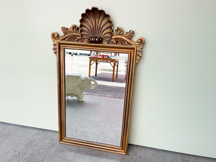 Hollywood Regency Gold Shell Mirror