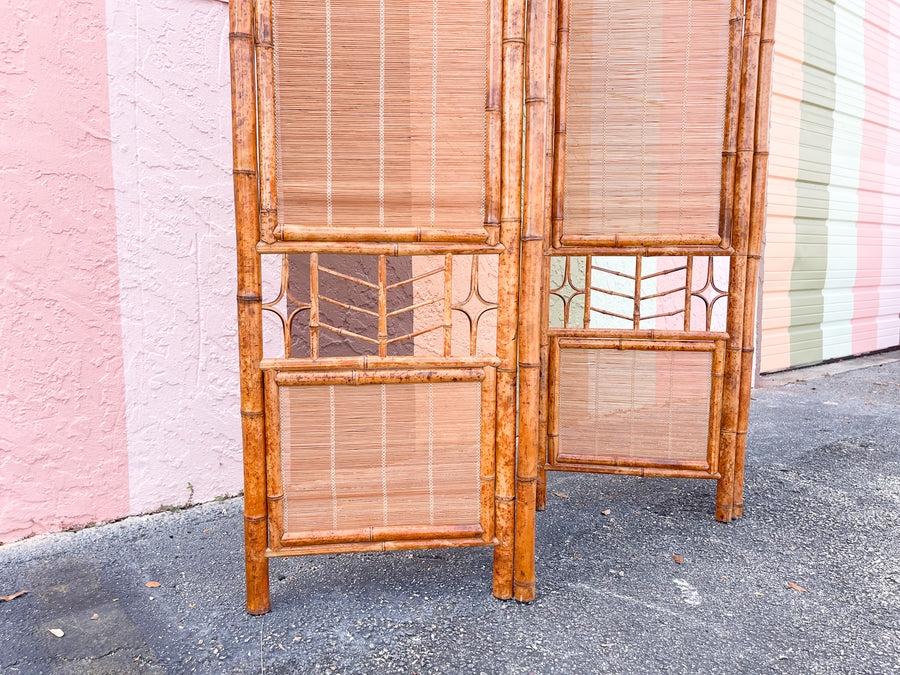 Four Panel Brighton Style Rattan Screen