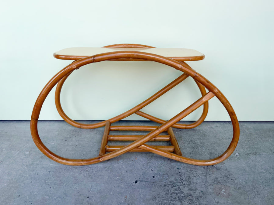Pair of MCM Rattan Side Tables