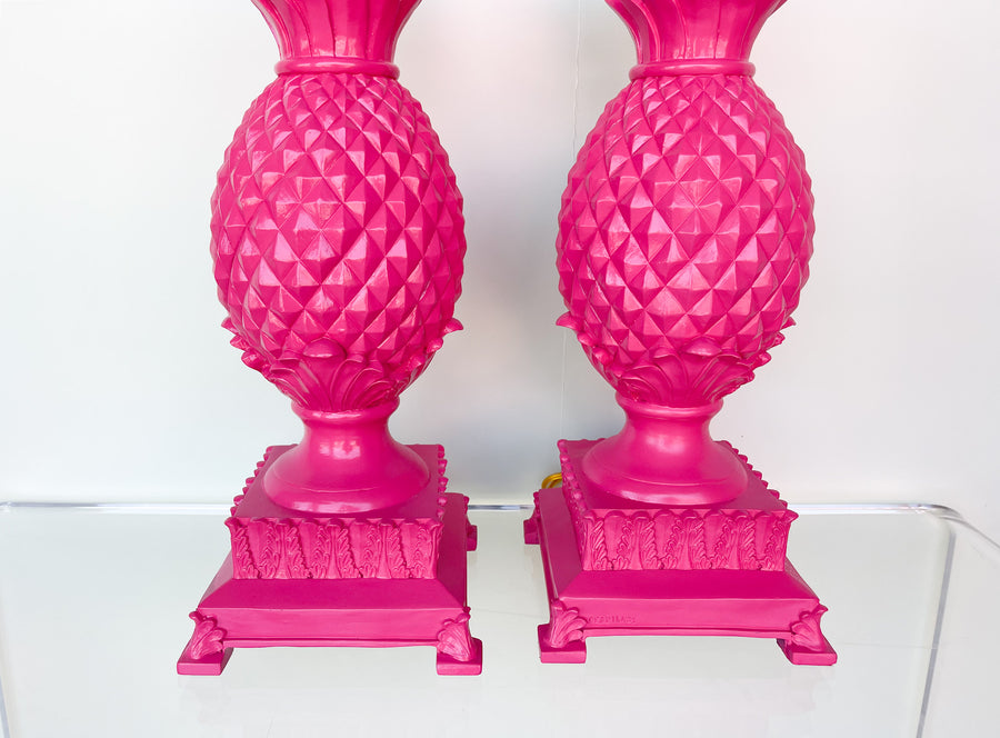 Pair of Palm Beach Pineapple Lamps