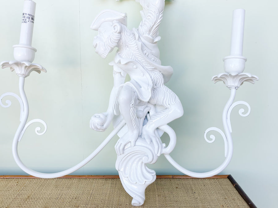 Pair of Lacquered Monkey Wall Sconces