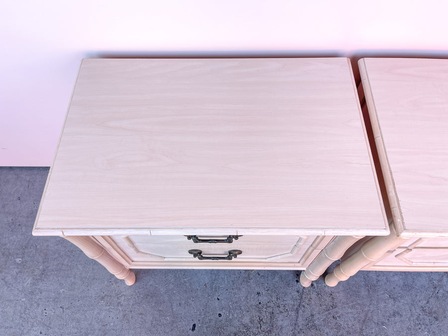 Pair of Faux Bamboo Nightstands