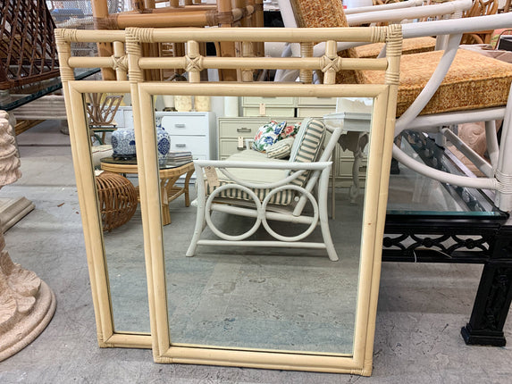 Pair of Ficks Reed Rattan Mirrors