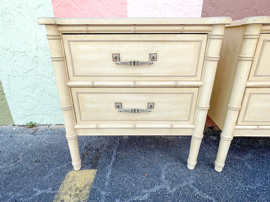 Pair of Faux Bamboo Nightstands