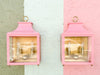 Pair of Modern Pink Pagoda Outdoor Sconces