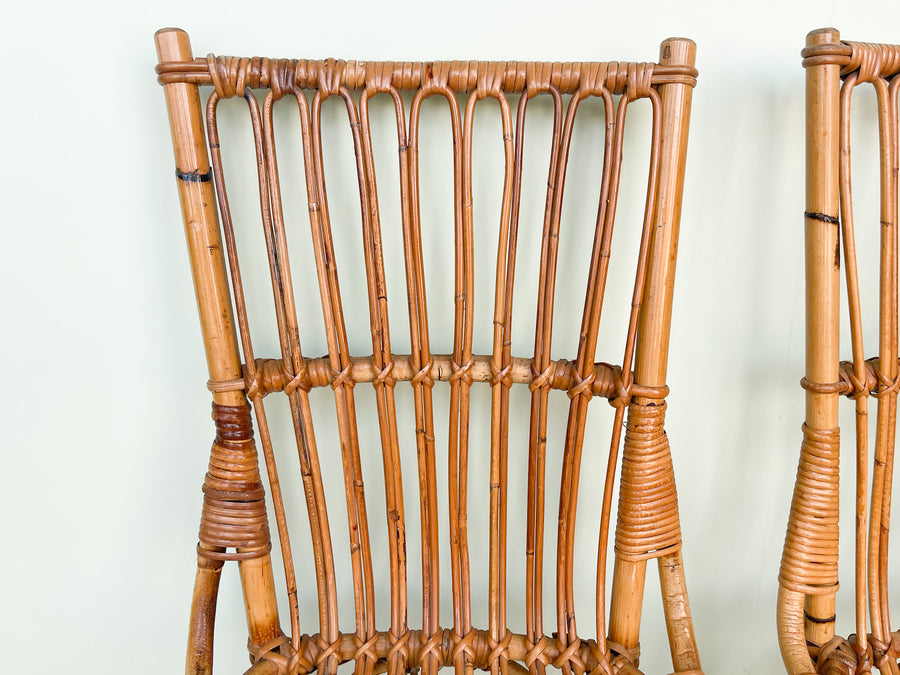 Pair of Cute Rattan Side Chairs