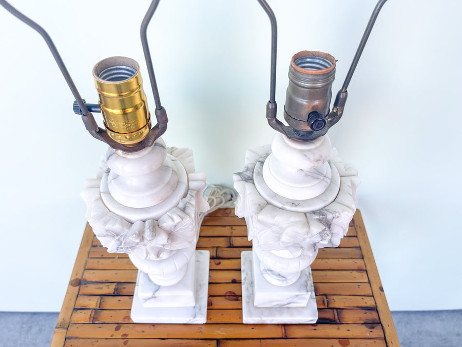 Pair of Alabaster Lamps
