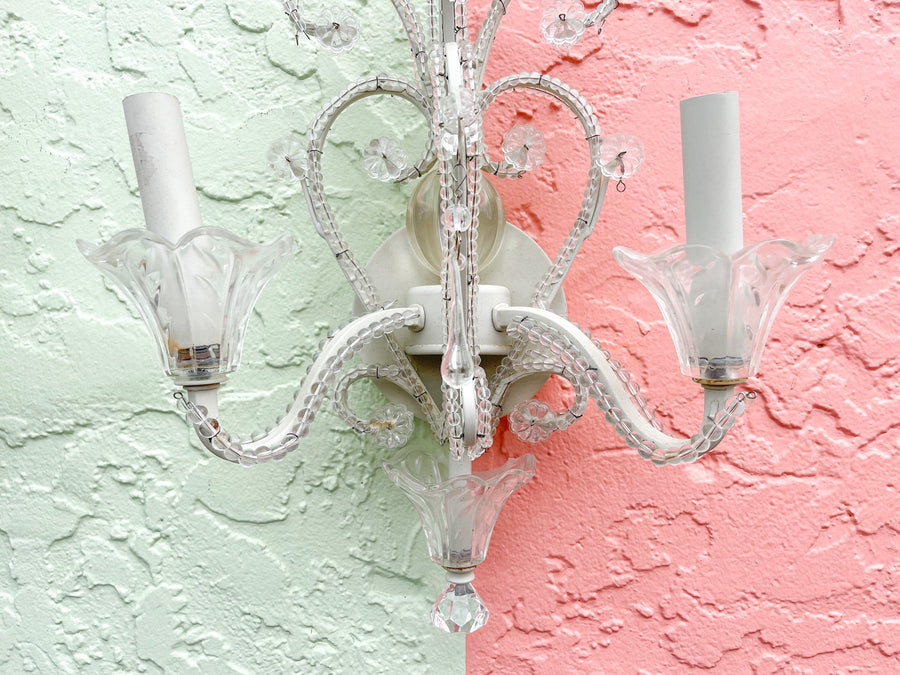 Pair of Crystal Wall Sconces