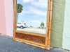 Large Rattan Mirror with Wood Detail