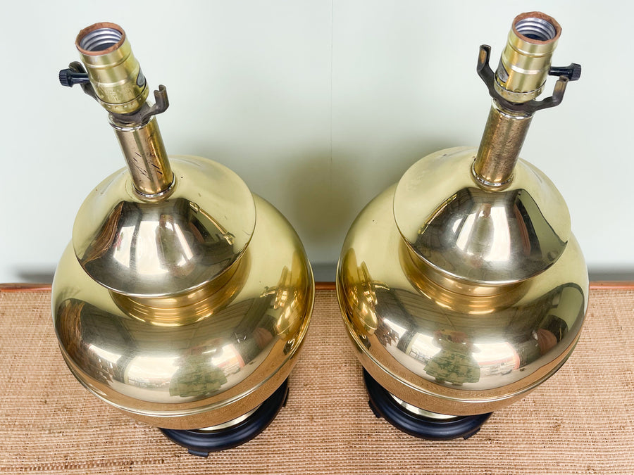 Pair of Brass Urn Lamps
