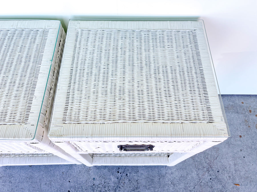 Pair of Sweet Wicker Nightstands