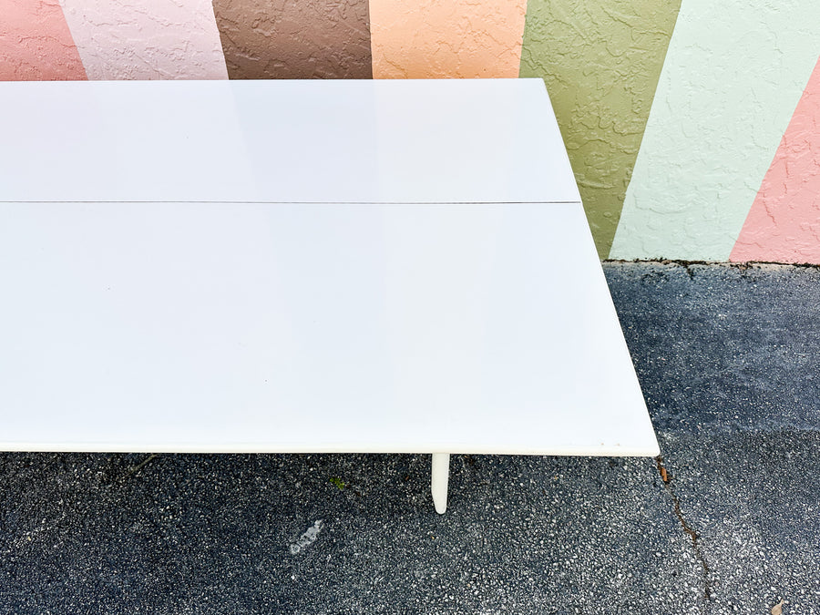 Painted Rattan Flip Top Console