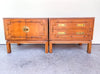 Pair of Handsome Ficks Reed Faux Bamboo Oversized Nightstands
