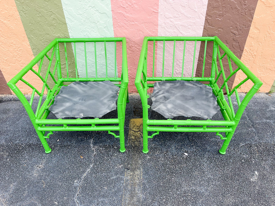 Pair of Meadowcraft Faux Bamboo Chairs