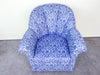 Blue and White Forever Upholstered Swivel Chair