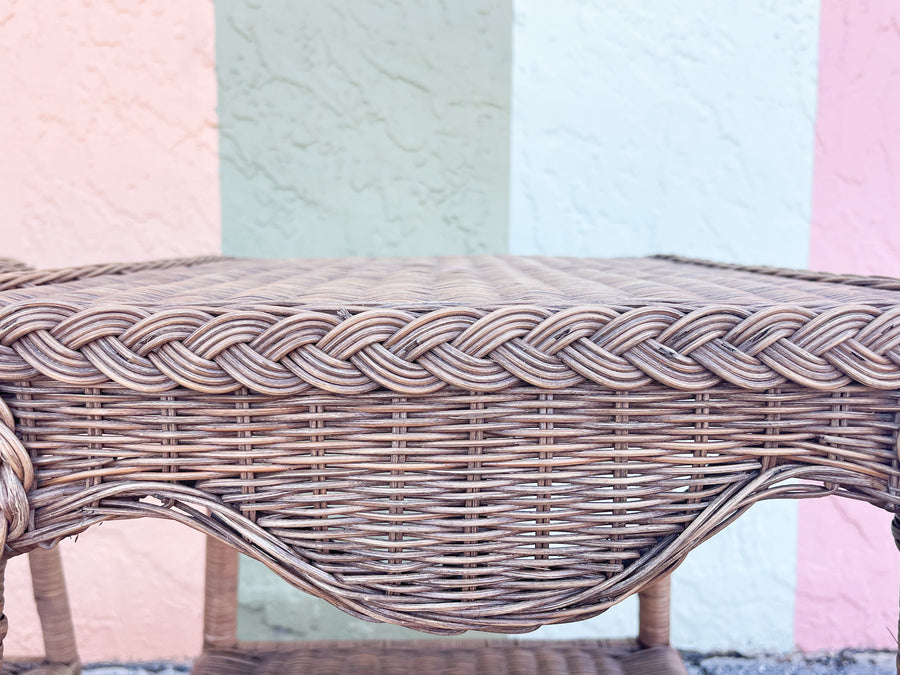 Pair of Wicker Chic Side Tables
