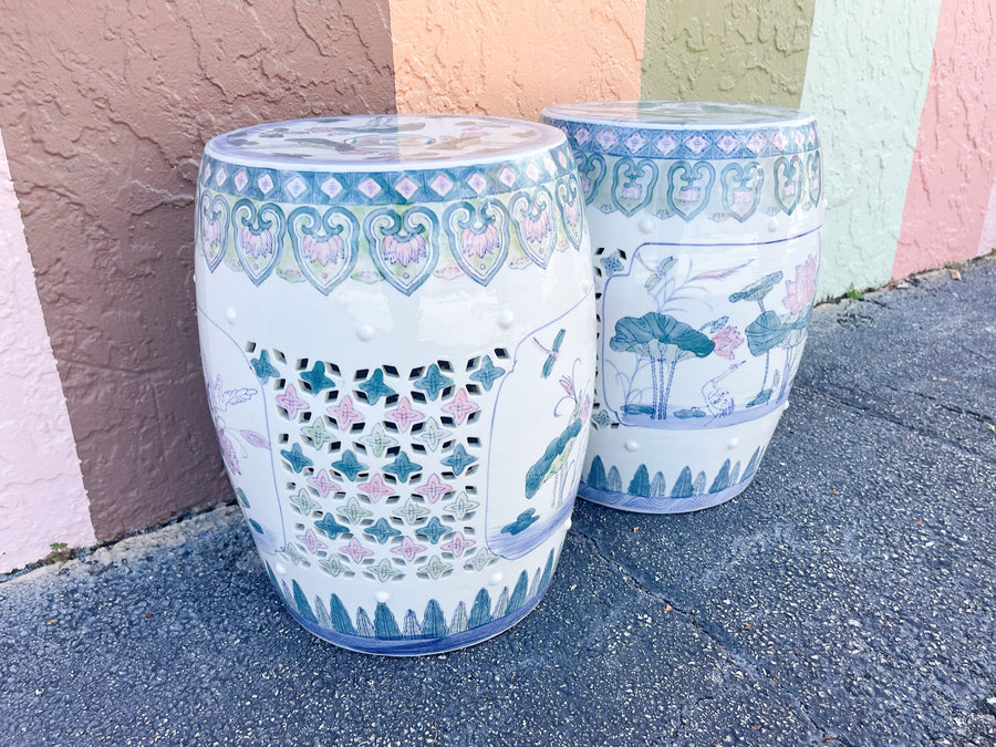Pair of Palm Beach Pierced Garden Seats