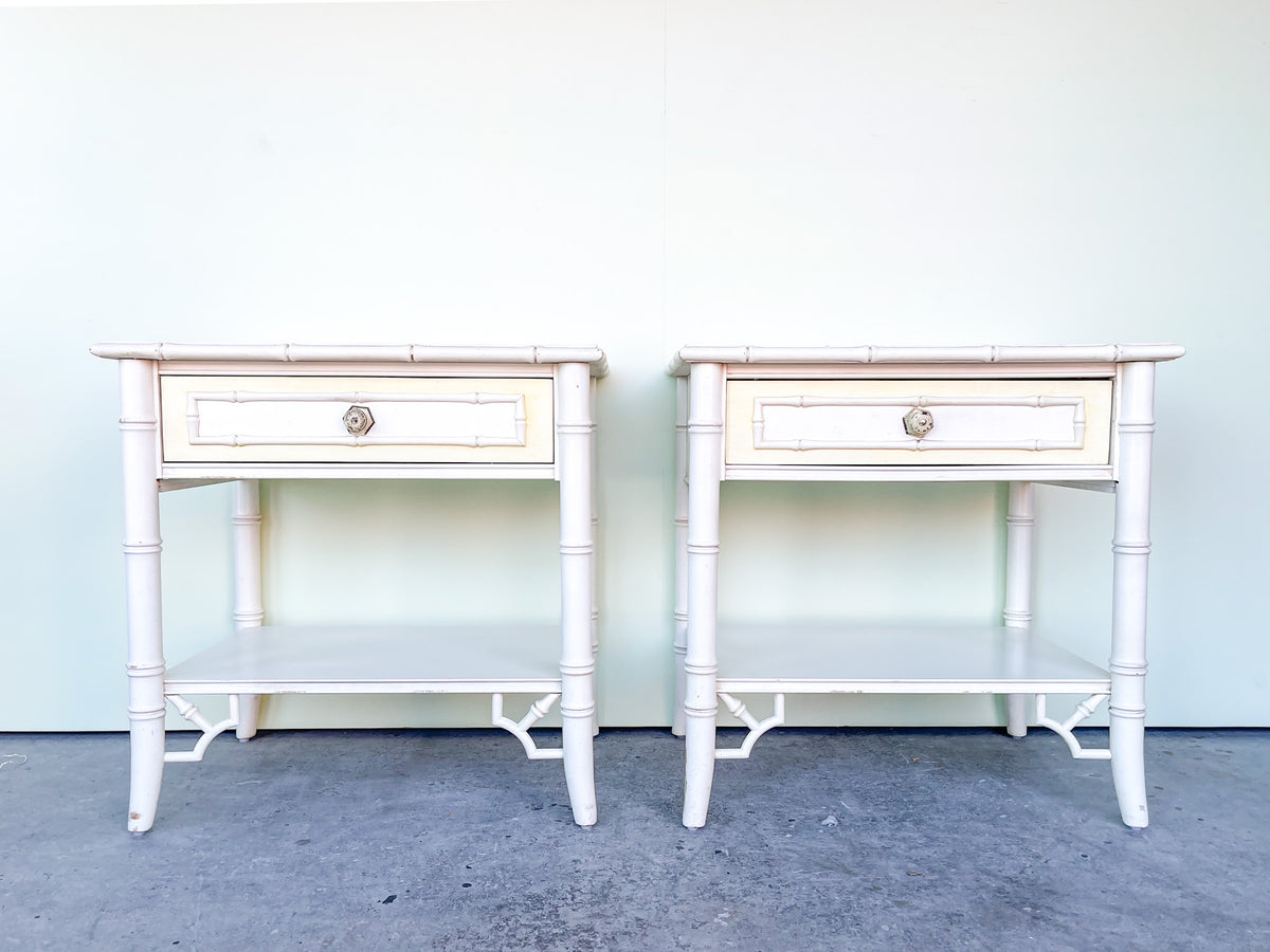 Pair of Faux Bamboo Nightstands