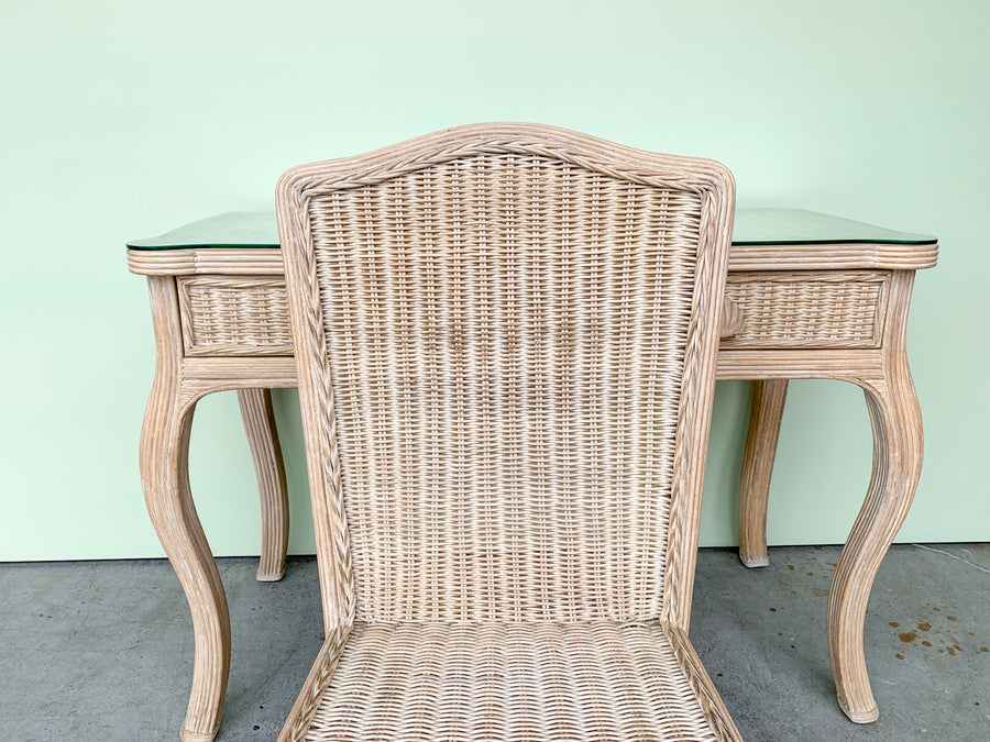 Shellegance Rattan Desk and Chair