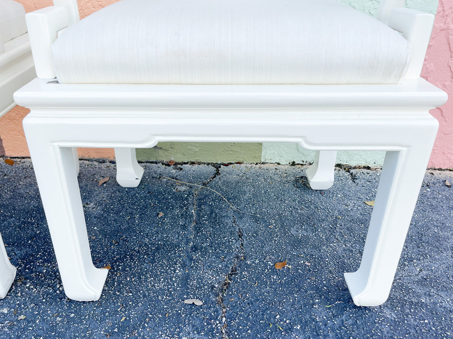 Pair of White Lacquered Ming Chairs