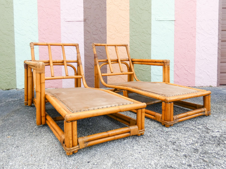 Two Part Ficks Reed Rattan Chaise