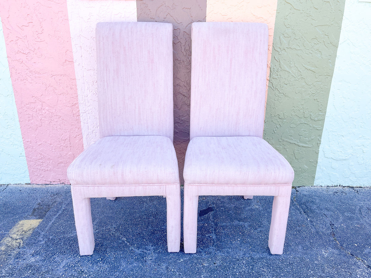 Pair of Pink Chic Upholstered Side Chairs