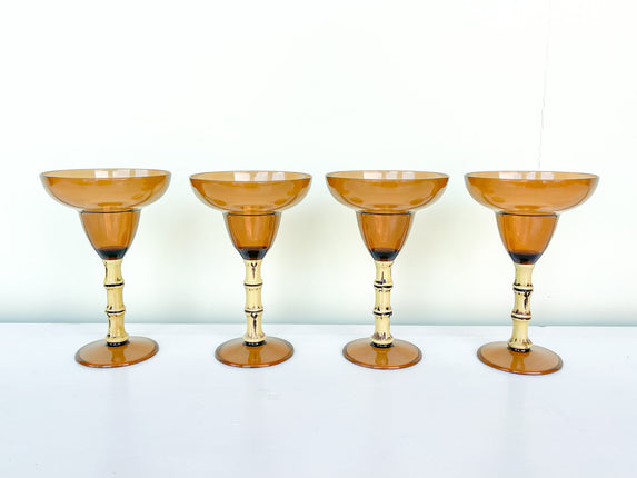 Set of Four Faux Bamboo Melamine Glasses