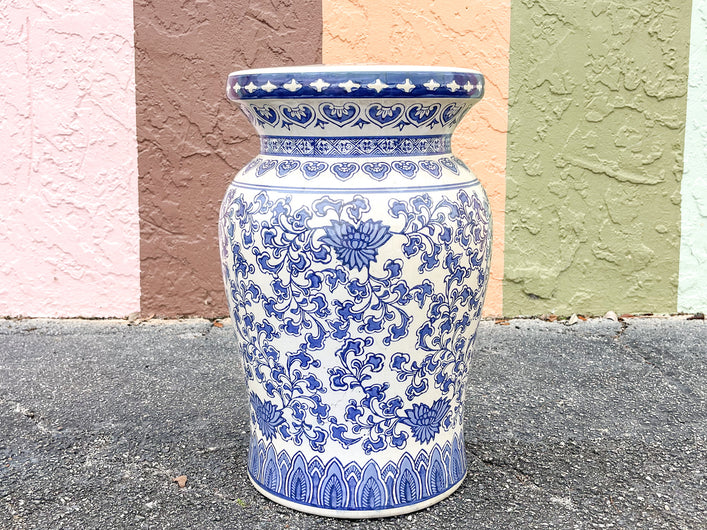 Cute Blue and White Garden Seat