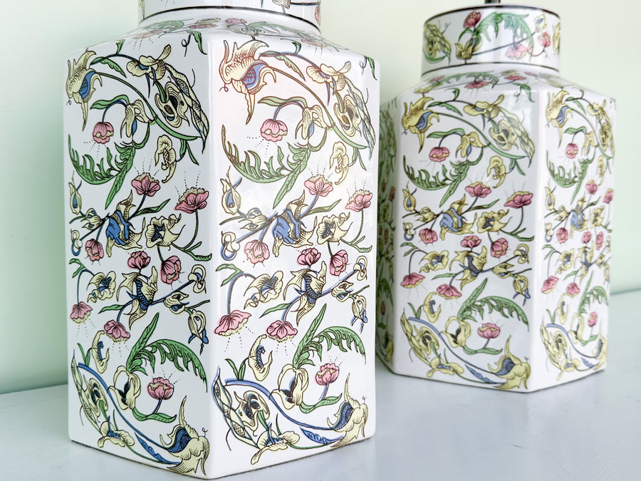 Pair of Springtime Ginger Jar Lamps
