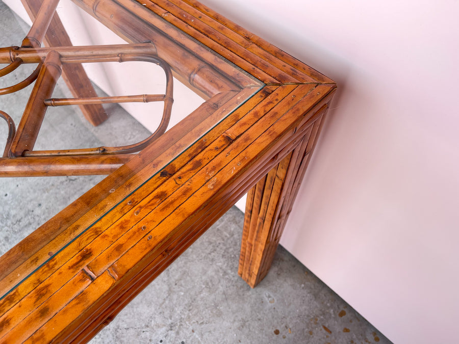 Tortoiseshell Fretwork Bamboo Game Table