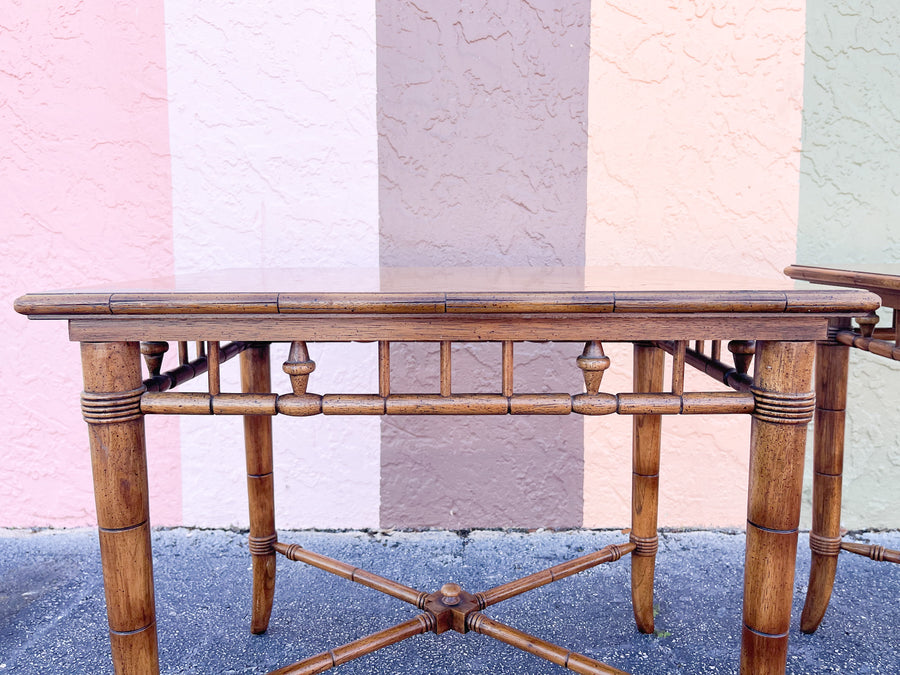 Pair of Thomasville Faux Bamboo Side Tables